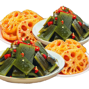 香辣藕片黄瓜脆萝卜海带金针菇杏鲍菇即食下饭菜麻辣休闲零食辣味
