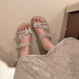 Тапочки, обувь, сетчатая подходит с юбкой с бабочкой, сандалии, 2025 года, популярно в интернете