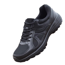 Summer black ultra-light physical training firefighting rubber shoes mesh breathable training shoes shock-absorbing all black non-slip