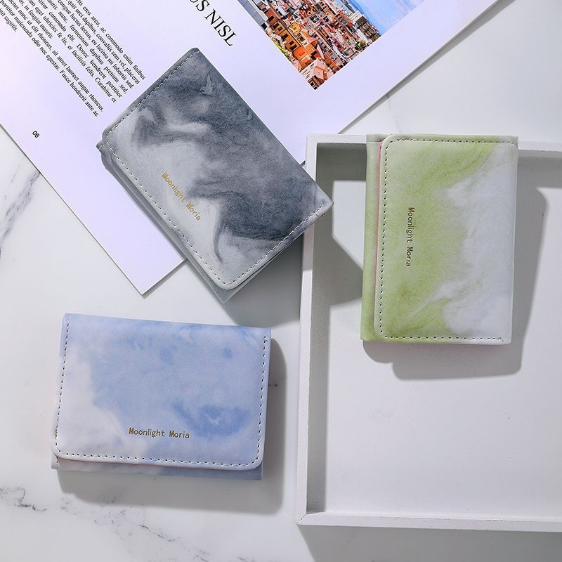 Short Wallet with Unique Style, Versatile, 70% off Card Slots, High-End Feel, Large Capacity for Coins and Documents, Green and Blue