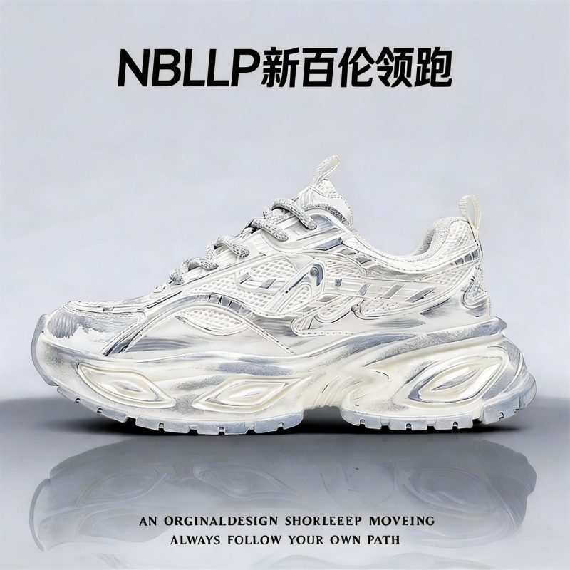New Balance Men's Shoes 2026 New Vintage Dad Shoes Men's Breathable Sneakers Men's White Black Versatile