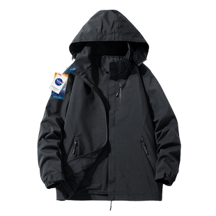 NASA联名冲锋衣男女户外进藏登山服外套可拆卸帽子防风防水夹克女