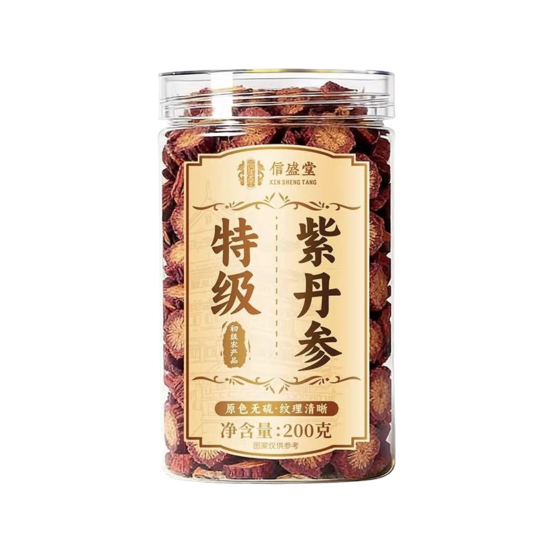 特級野生丹參中藥材正品官方旗艦店黃芪山楂三通茶紫丹參片泡水喝