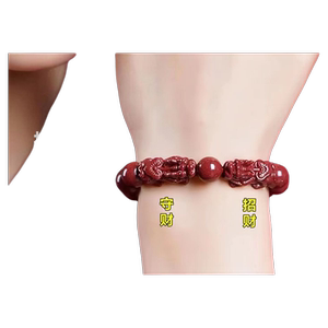 朱砂双貔貅手链手串高含量紫金砂男士本命年女士款招财转运