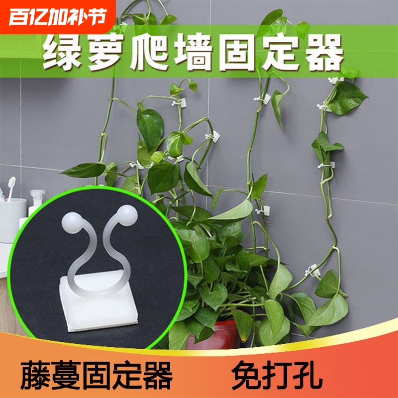 Green Plant Wall Climbing Fixer, Climbing Plant Clip, Sticky Climbing Vine Rod, Wall-Friendly Hook, Strong Household Use, No Drilling Required