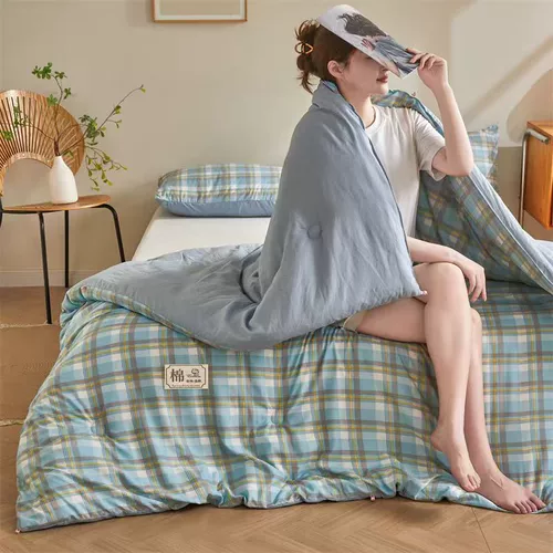 Хлопковое летнее прохладное одеяло, летнее одеяло, зимний комплект, 4 предмета, увеличенная толщина