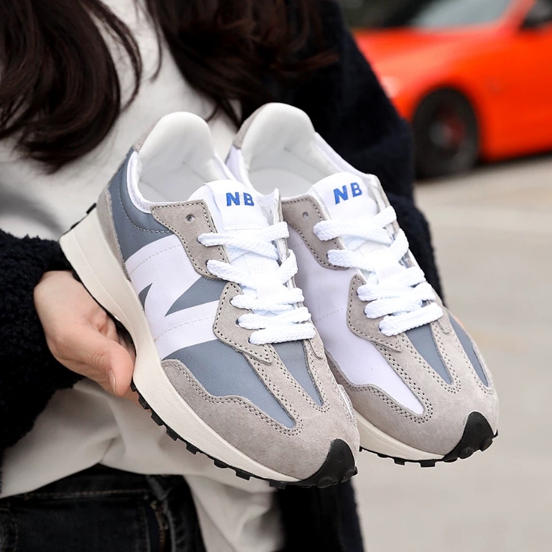 New Retro Casual Shoes, Breathable Couple Running Shoes 327, Unisex Soft-Soled Sports Shoes, Winter Original Gray