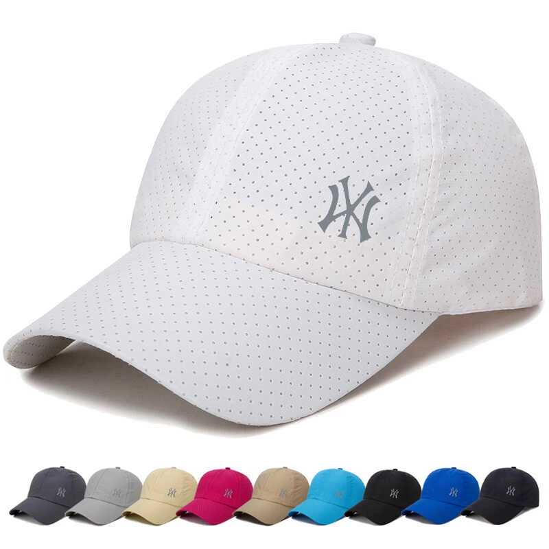 Summer quick dry thin sun hat, breathable white baseball cap, sun protection