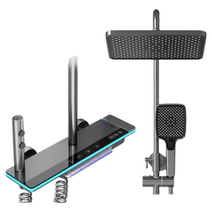 旗舰淋浴花洒套装家用全铜洗澡增压除垢恒温数显氛围灯淋浴雨林器