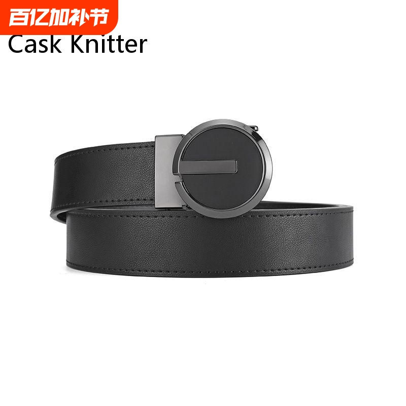 Men's Belt Automatic Buckle Gx Genuine Leather Young and Middle-Aged g Buckle Simple Casual Denim Men's Waist Belt