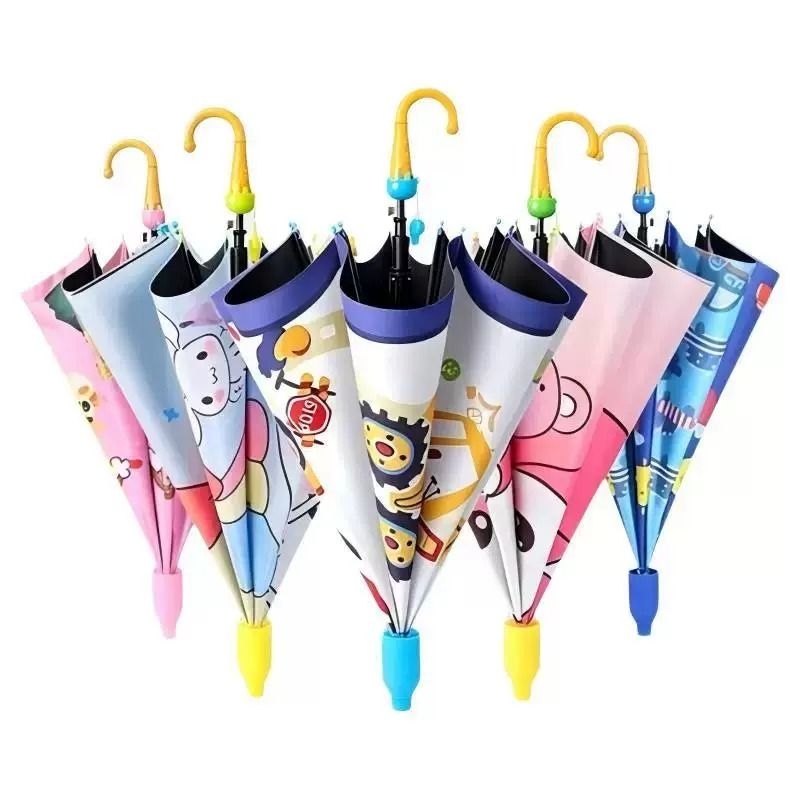 Automatic Children's Umbrella, Safe for Boys and Girls, Kindergarten Kids, Baby Waterproof Cover, Black Rubber, Dual-Use Umbrella for Sun and Rain, Long Handle Umbrella Automatic Children's Umbrella, Safe for Boys and Girls, Kindergarten Kids, Baby Waterproof Cover, Black Rubber, Dual-Use Umbrella for Sun and Rain, Long Handle Umbrella