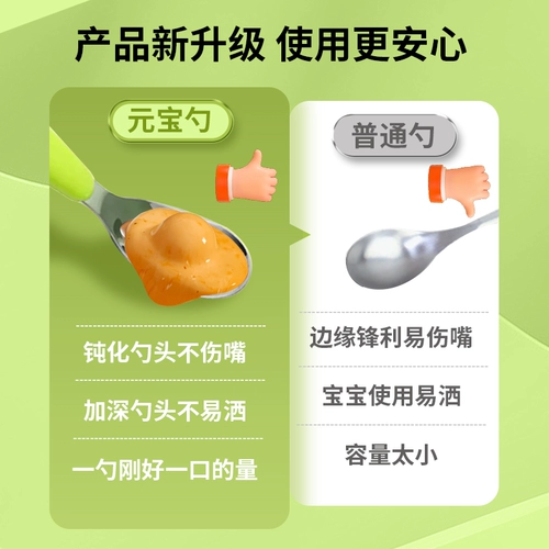 Слиток, ложка из нержавеющей стали, детская посуда для тренировок для прикорма для еды