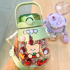 Спортивная бутылка 网红大肚水杯大肚杯批发大肚子的水杯塑料的批发双饮大肚杯塑料杯 158695641