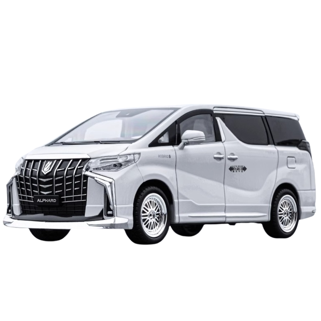 电动门1:18大号埃尔法车模型合金仿真商务汽车模型摆件男孩玩具车