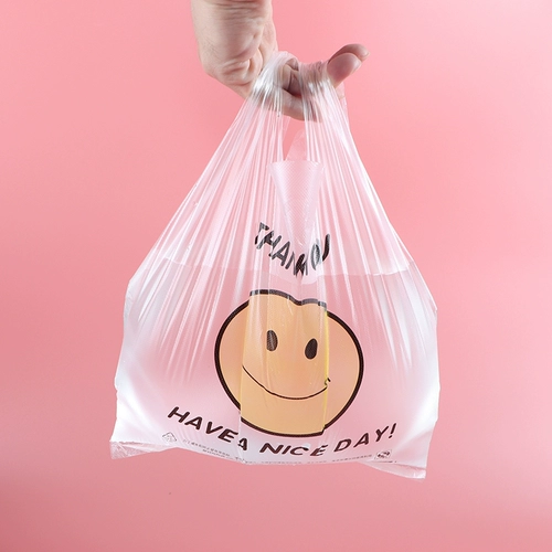 Маленький черный пластиковый одноразовый мусорный мешок, вместительный и большой туалетный мешок, майка топ, 20см