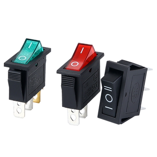 云智匠船型开关kcd3翘板电源按钮单刀双掷3脚250v自复位触点船形