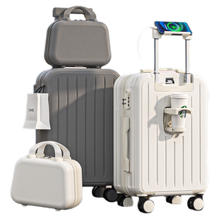 新款ABS+PC行李箱20寸万向轮高颜值学生旅行箱登机大容量高品质