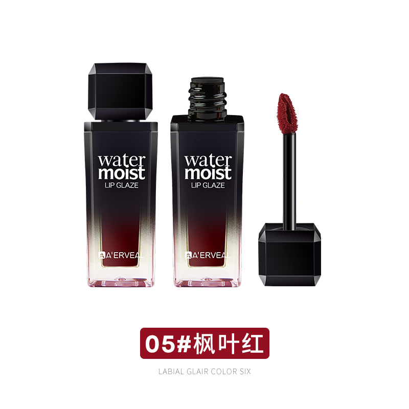 05 Red Maple LeafGlass Lip Glaze Lipstick waterproof Lipstick Lip Gloss Non stick cup No fading female Lip oil Mirror light on the water Matte Foggy surface
