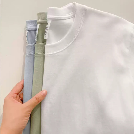 纯棉短袖t恤女夏正肩打底衫胖mm大码女装圆领百搭基础款上衣体恤