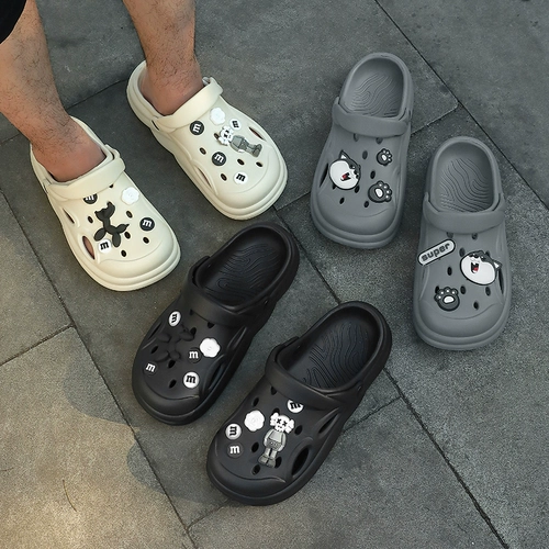 Летние туфли, нескользящие дышащие дезодорированные слайдеры на платформе, мужские тапочки