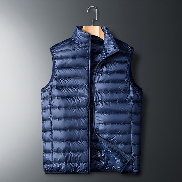 Down Vest Lightweight Autumn and Winter Men's Vest Trendy Large Size Jacket Vest Sports 2024 Hoodless Waterproof