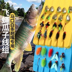 Fly hook fishing group set melon seed sequin set with lifted mouth , ເສັ້ນດ່າງສີຂາວ, ປາກມ້າ, micro-object, bait ປອມ, Luya auxiliary thrower, ແມງວັນໄຫມກ້ອນ