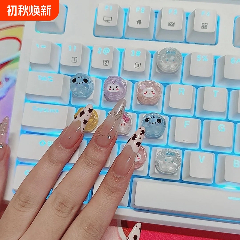 Nail Art Typing Tool for Long Nails, Gaming Height-Increasing Keycaps That Don'T Damage the Keyboard, for Playing Valorant Lol