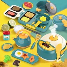 Детский игровой набор 儿童厨房烧饭过家家玩具宝宝做饭电磁炉仿真炒菜益智女孩电饭锅