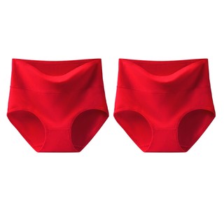 Yalu high waist belly-closing underwear for women's new pure cotton red style