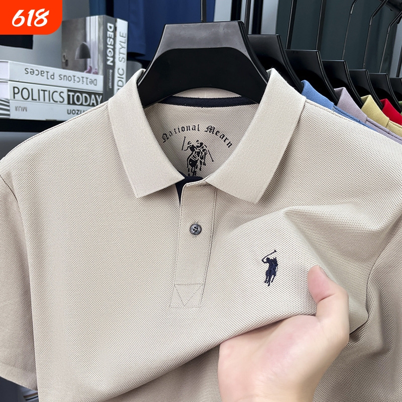 Ralph Lauren 100% Mercerized Cotton Polo Sports Polo Shirt Men's Summer Men's Short-Sleeved T-Shirt Lapel Pure Cotton Ralph Lauren 100% Mercerized Cotton Polo Sports Polo Shirt Men's Summer Men's Short-Sleeved T-Shirt Lapel Pure Cotton