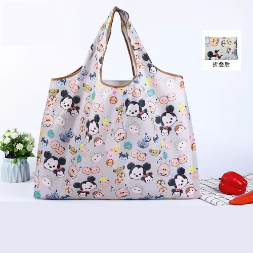 Большой складной портативный мультяшный шоппер, вместительная и большая экологичная льняная сумка для выхода на улицу, клубника