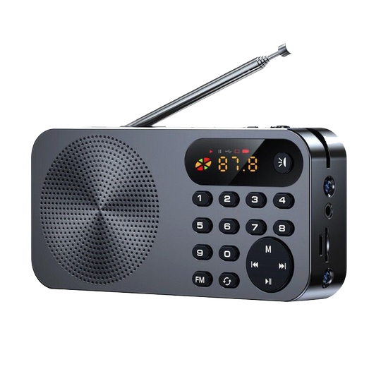 Radio player listening to the radio