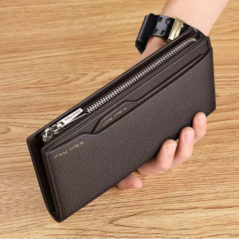 Genuine Soft Leather Men's Wallet Long Wallet 2026 New Model Long Style Multi-Card Slot Clutch Card Holder Leather Wallet Fashion Trend