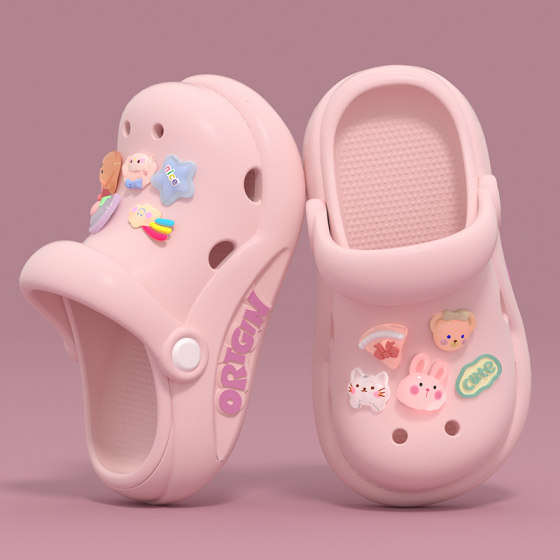 女童洞洞鞋儿童夏季拖鞋2025新款女孩轻便凉拖鞋室内防滑软底凉鞋
