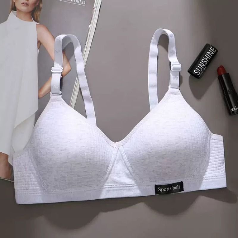 Pure Cotton Comfortable Seamless Underwear for Girls in Their Developmental Period, High School Students, Small Busts, Push-Up, No Underwire Bra, Thin Style