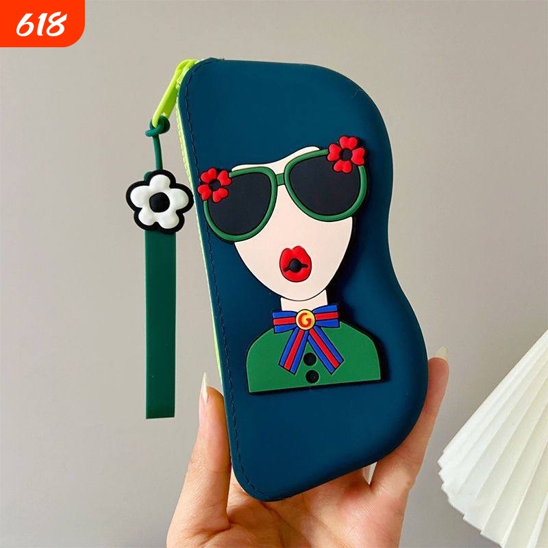 High-End Silicone Glasses Bag for Women, Travel Portable Sunglasses Storage Pouch, Hangable Anti-Loss Cute Glasses Case High-End Silicone Glasses Bag for Women, Travel Portable Sunglasses Storage Pouch, Hangable Anti-Loss Cute Glasses Case