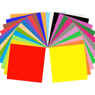 正方形卡纸彩色硬卡纸手工加厚卡纸折纸剪纸封面纸红黄色黑色白色小卡片生字卡名字卡片标签幼儿园手工材料