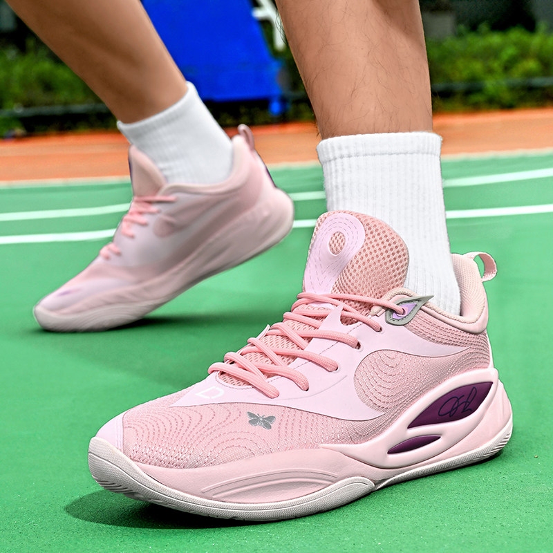 Sonic 9Low New Cherry Blossom Pink Professional Basketball Shoes for Men and Women, Youth Competition Non-Slip Pink Sports Shoes
