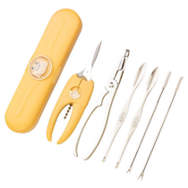 Eight-piece crab-eating tools crab claws for home use three-piece set of special scissors and clips for opening hairy crabs.