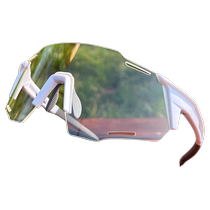 Day and night color-changing cycling glasses womens bicycle mountaineering night riding running white frameless goggles sunglasses
