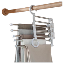 Folding trouser rack multi-functional multi-layer trouser hanger household magic seamless trouser clip wardrobe storage artifact trouser hanger