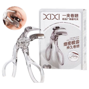 xixi带齿睫毛夹自然卷翘持久定型广角无边框太阳花夹睫毛器局部