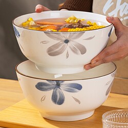 Underglaze soup bowl large For Home Bowl Noodle Bowl Noodle Bowl instant noodle bowl Japanese soup bowl Bucket Bowl ceramic practical