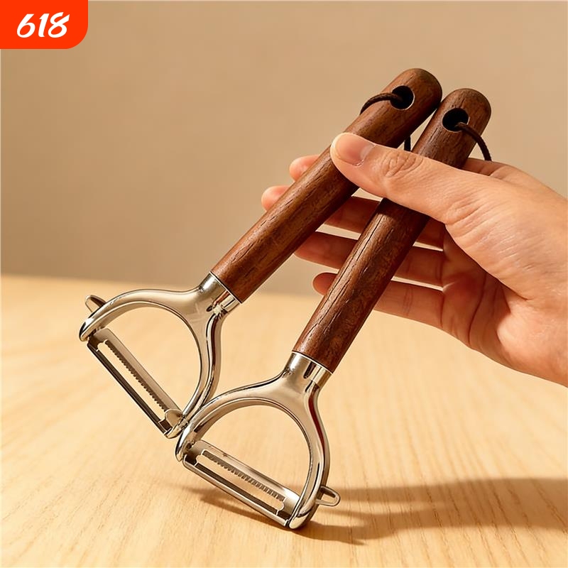 Walnut Wood Peeler for Home Kitchen, Fruit, Potato, Apple Peeler, Multifunctional Peeling Knife