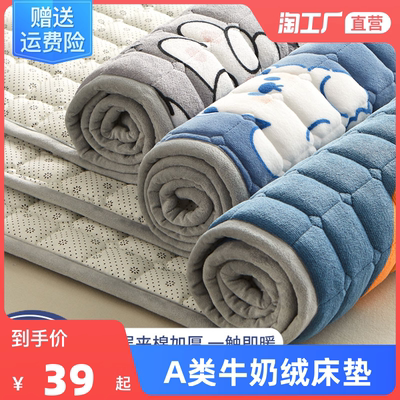 taobao agent Milk velvet mattress cushion Cushion Student dormitory Single coral velvet pilling tatami cushion double folding