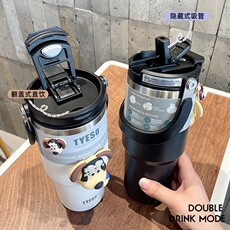 Термос/термочашка 新款网红车载咖啡杯保温杯女手提吸管杯便携手杯男高颜值杯子随行 Royallocke