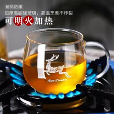 чайная чашка 日式茶道杯玻璃杯男女办公水杯花茶杯带把竹盖过滤茶水分离泡茶杯 Lfdj