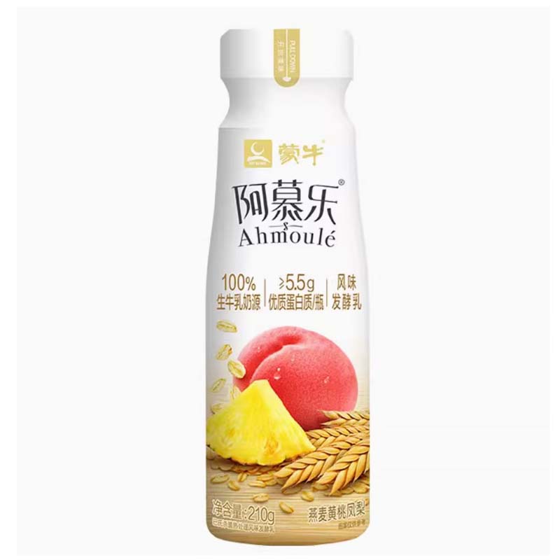蒙牛阿慕乐酸奶燕麦黄桃味低温早餐210g*10瓶 xl