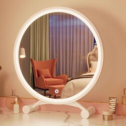 Smart led makeup mirror girls For Home bedroom dressing table with lamp mirror student dormitory desktop desktop mirror