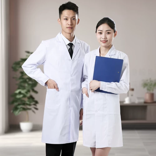 Белый халат, униформа врача, тонкая износостойкая униформа медсестры, короткий рукав